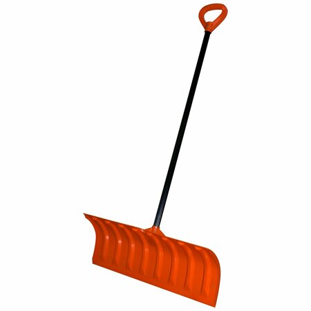 BIGFOOT 27in Pusher Snow Roller Shovel, Metal Handle, Large D Grip 1271-1